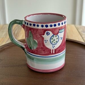 Solomene Vietri Stoneware Mug Handpainted Chicken Design